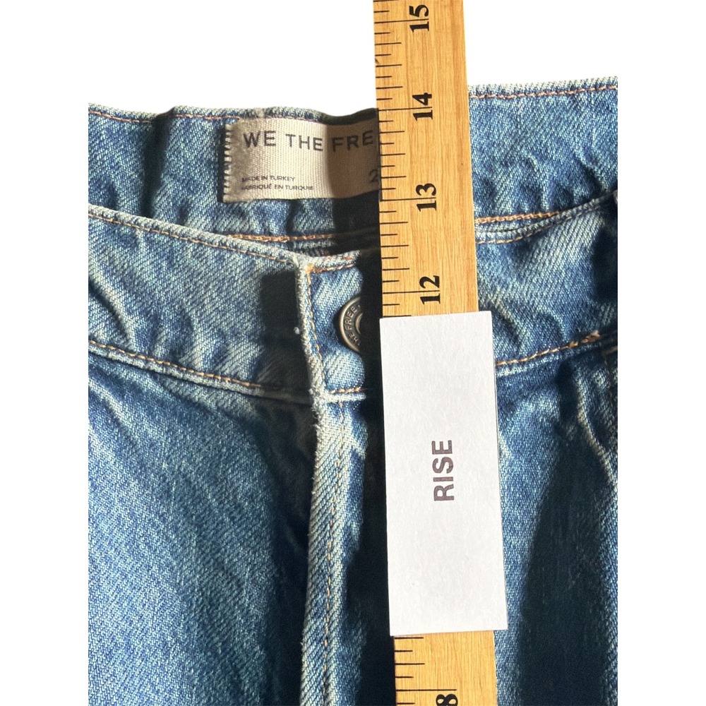 Free People We The Free Final Countdown Cuffed Wide Leg Jean Blue Size 29 S NWT - Picture 9 of 12